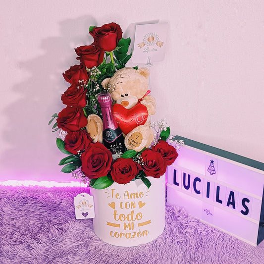 Box de Rosas, Peluche y Riccadonna