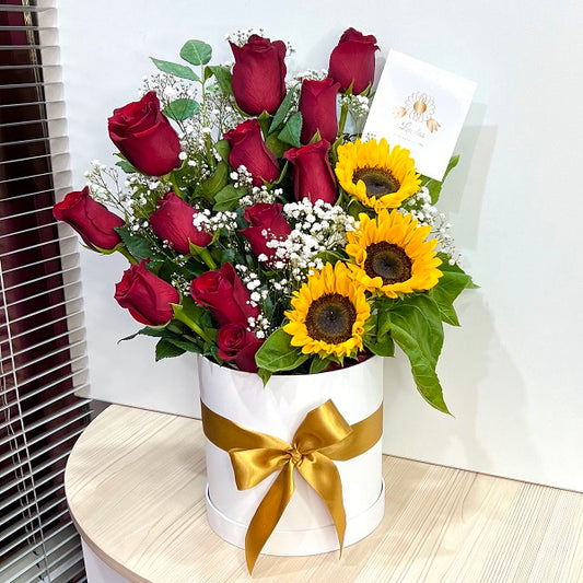 Box de Rosas y Girasoles