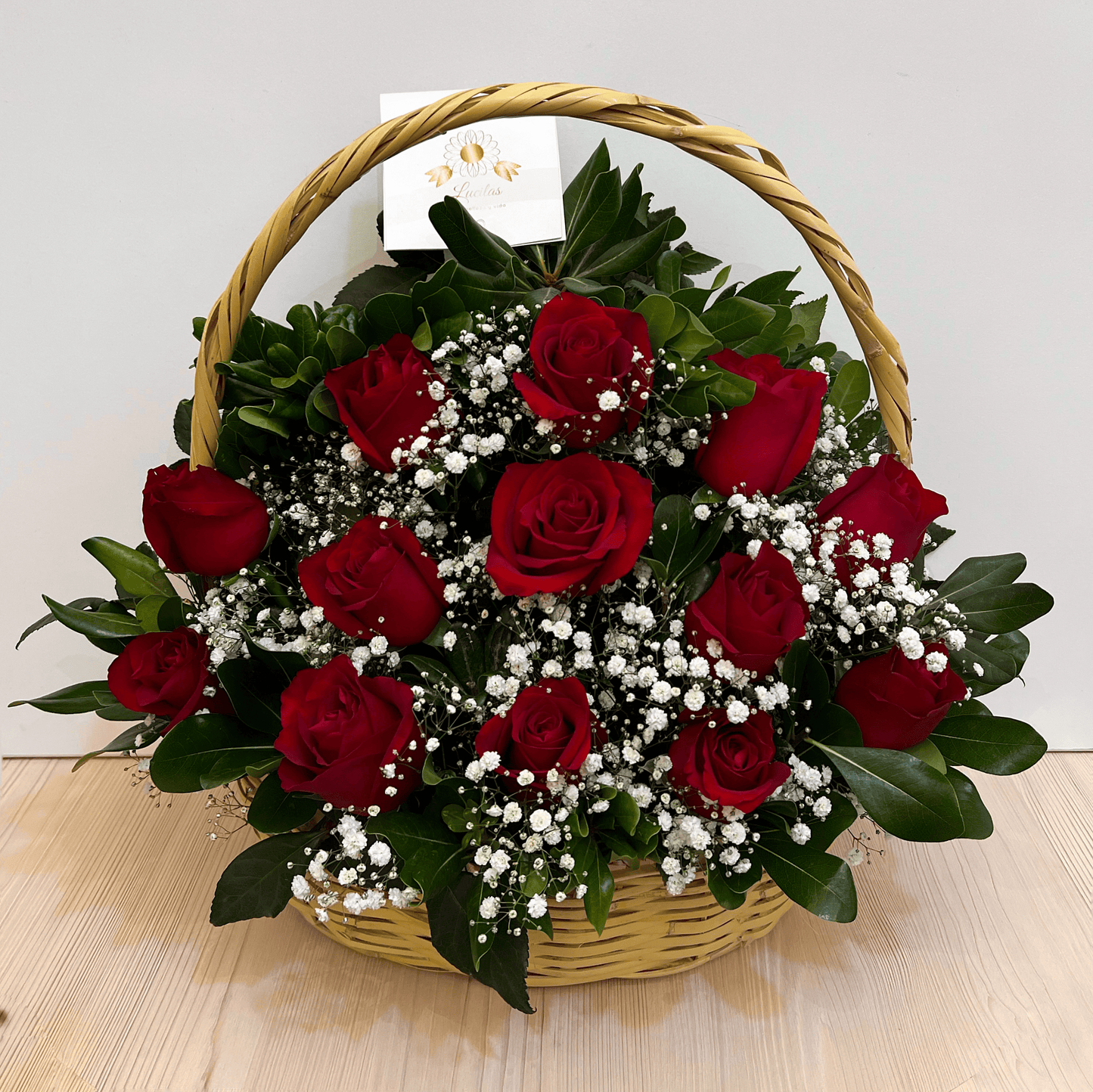Canasta 13 Rosas Rojas