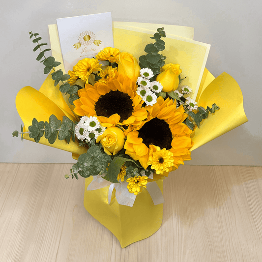 Ramo de Girasoles y Rosas Amarillas